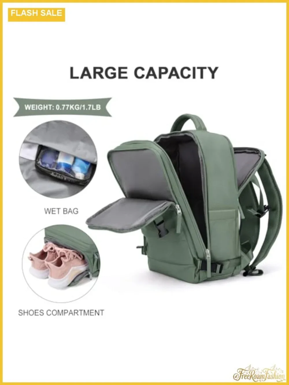 Waterproof Travel Backpack, 15.6